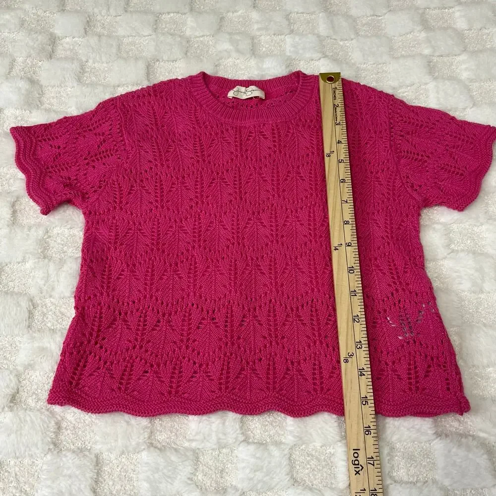 Jessica Simpson Girls Size 5 Pink Pointelle Knit 2 Piece Set Top Pants Lined
